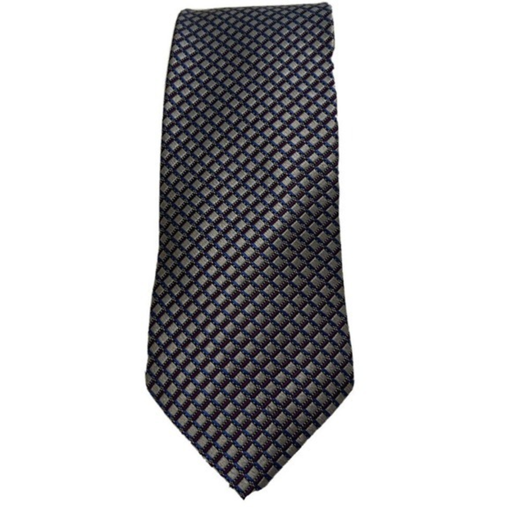 Bruno Piattelli Roma Purple Blue Patterned 100% Silk Handmade Men’s Tie